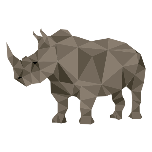 Rinoceronte rinoceronte cuerno gordo bajo poli Diseño PNG
