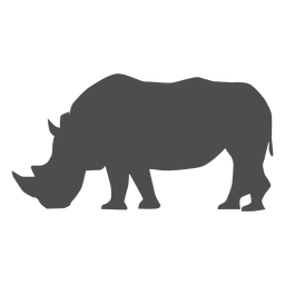 Rhino rinoceronte cuerno gordo cola silueta Diseño PNG