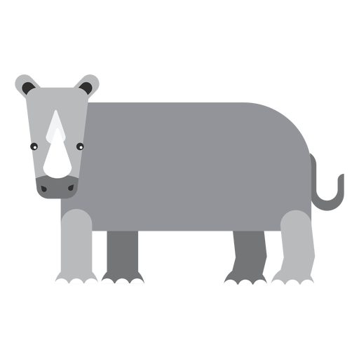 Nashorn Nashorn Schwanz Horn Fett flach abgerundet geometrisch PNG-Design