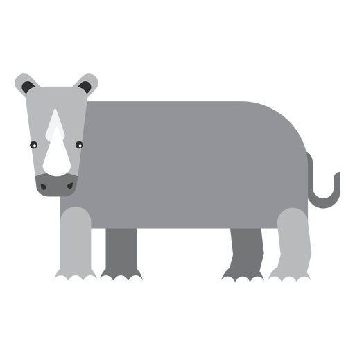Rhino rhinoceros tail horn fat flat rounded geometric