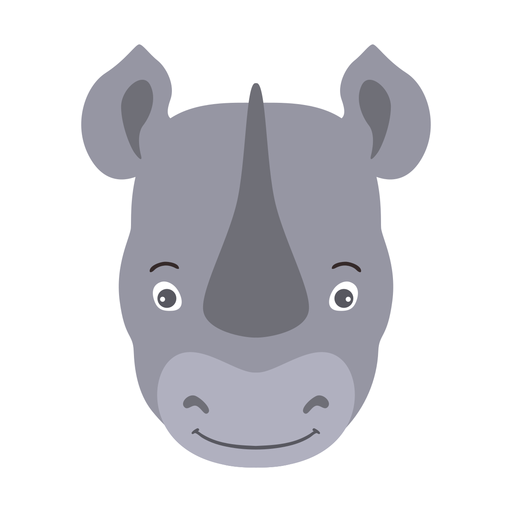 Pegatina plana rinoceronte cuerno rinoceronte