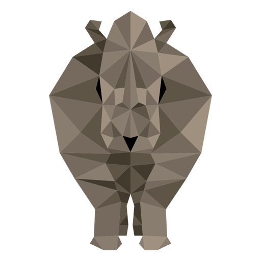 Rhinoceros Nashorn Hornfett niedrig Poly PNG-Design