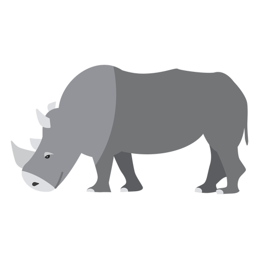 Chifre de rinoceronte de rinoceronte cauda gorda plana Desenho PNG