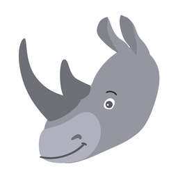 Rhinoceros Nashorn Horn flachen Aufkleber PNG-Design