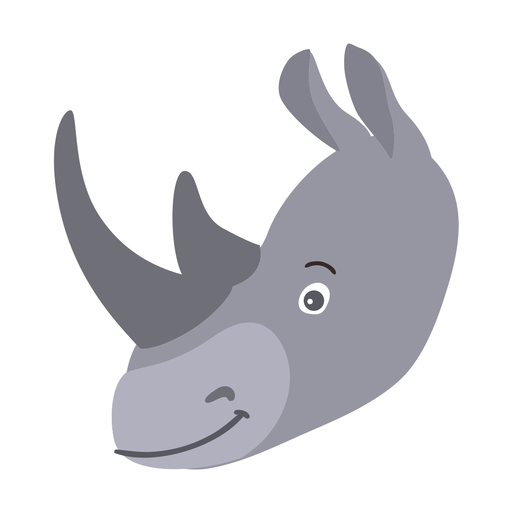 Rhinoceros Nashorn Horn flachen Aufkleber PNG-Design