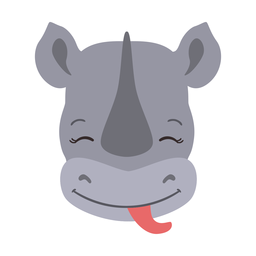Rhinoceros tongue rhino horn flat sticker PNG Design