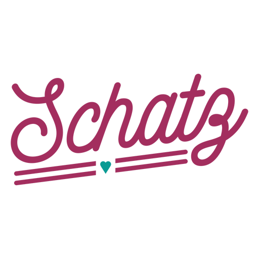 Adesivo de coração com texto alemão Schatz Desenho PNG