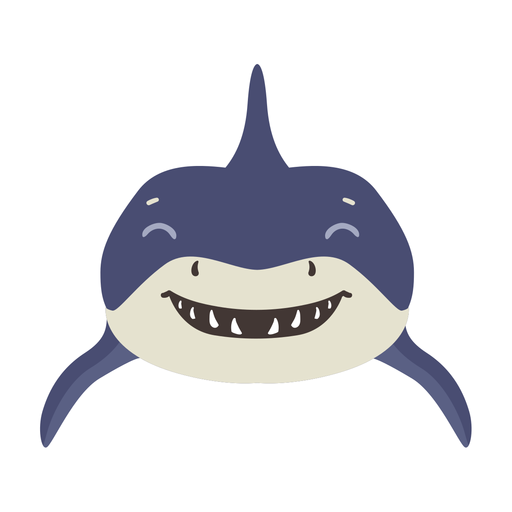 Shark tooth fin flat sticker PNG Design