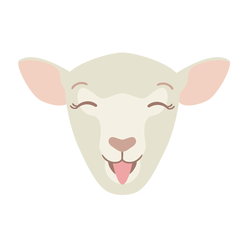 Sheep happy wool lamb flat sticker PNG Design
