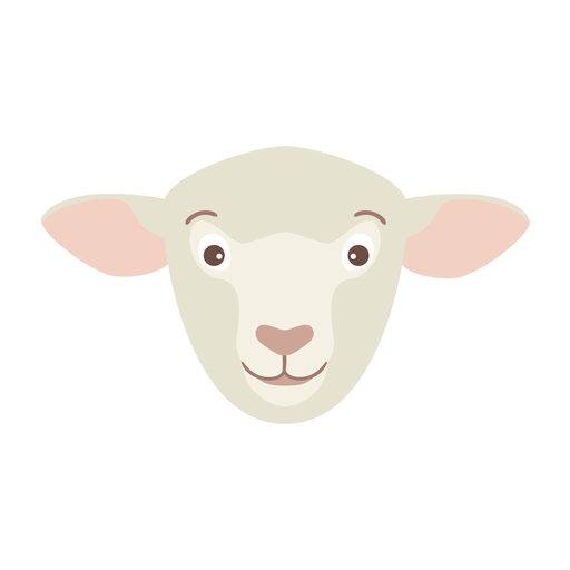 Sheep head wool lamb flat sticker PNG Design