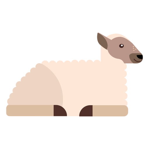 Sheep hoof lamb wool flat rounded geometric PNG Design