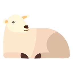 Sheep lamb wool hoof flat PNG Design
