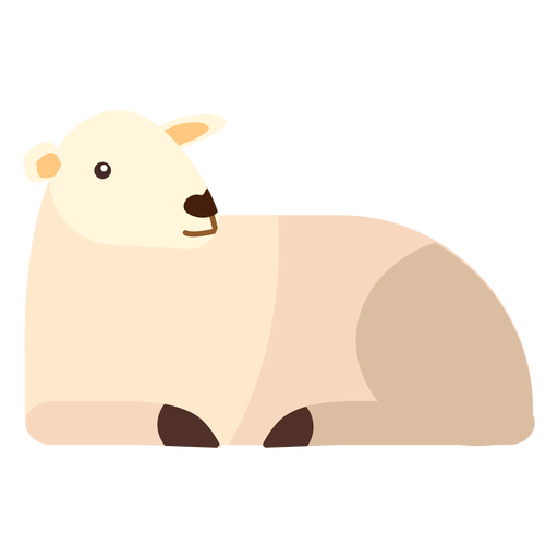 Pezu?a plana de lana de cordero de oveja Diseño PNG