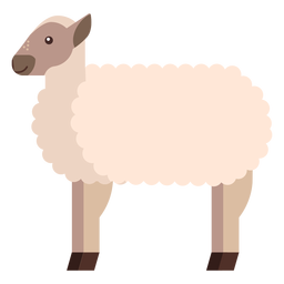 Sheep wool lamb hoof flat rounded geometric PNG Design