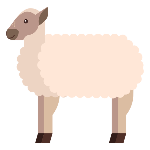 Sheep wool lamb hoof flat rounded geometric PNG Design