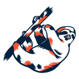 Preguiça galho de garra de árvore golpe duotônico Desenho PNG
