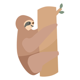 Sloth branch tree flat PNG Design