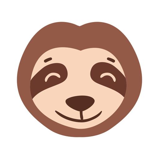 Sloth head muzzle flat sticker - Transparent PNG & SVG vector file