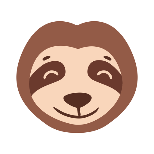 Sloth head muzzle flat sticker PNG Design