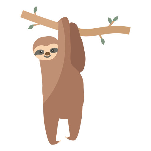 Sloth leaf branch tree flat PNG Design