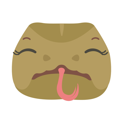 Snake eyelash forked tongue flat sticker PNG Design