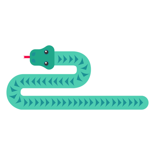 Serpiente lengua bifurcada reptil retorcido largo plano redondeado geom?trico Diseño PNG
