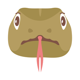 Pegatina plana de lengua bifurcada con cabeza de serpiente Transparent PNG