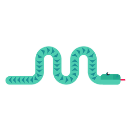 Snake reptile forked tongue twisting long flat rounded geometric PNG Design