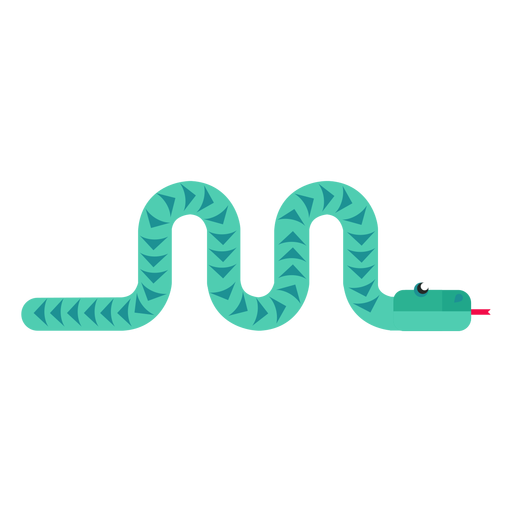 Snake reptile forked tongue twisting long flat rounded geometric PNG Design