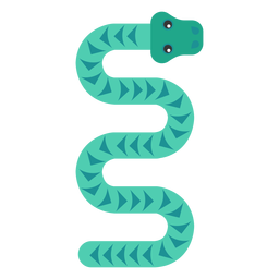 Snake reptile long twisting flat rounded geometric PNG Design Transparent PNG