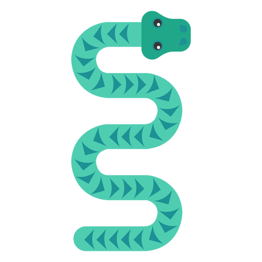 Snake reptile long twisting flat rounded geometric PNG Design