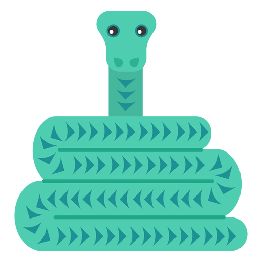 Serpiente reptil retorciendo largo plano redondeado geom?trico Diseño PNG