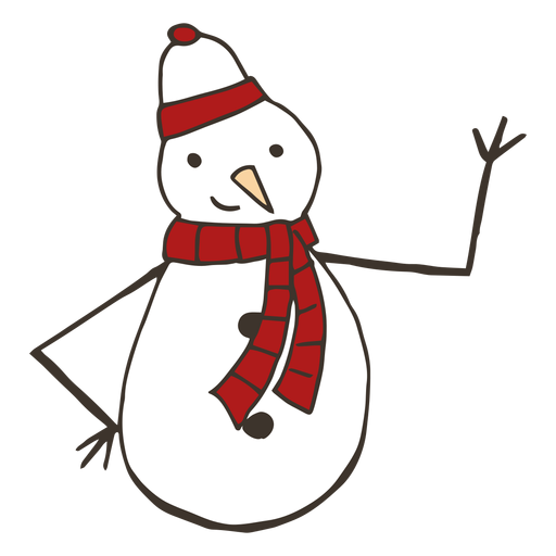 Snowman Carrot Hat Branch Button Scarf Sketch Transparent Png Svg Vector File