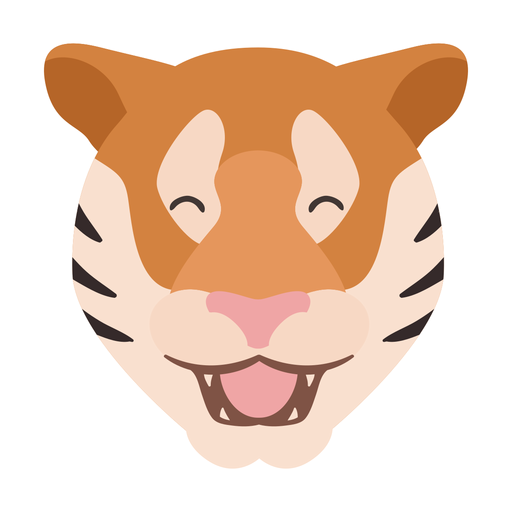 Tiger happy stripe head flat sticker