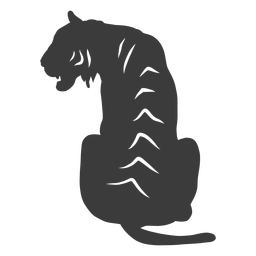 Silueta de rayas de tigre Diseño PNG