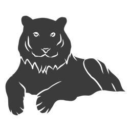 Silueta de rayas de cola de tigre Diseño PNG