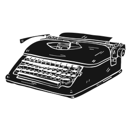 Botón de máquina de escribir escribiendo silueta Diseño PNG