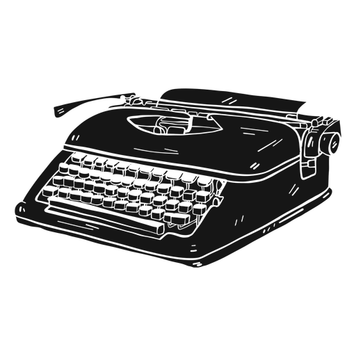 Typewriter button typing silhouette