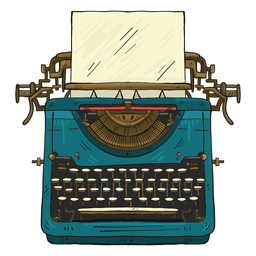 Ilustração de digitação do botão de papel da máquina de escrever