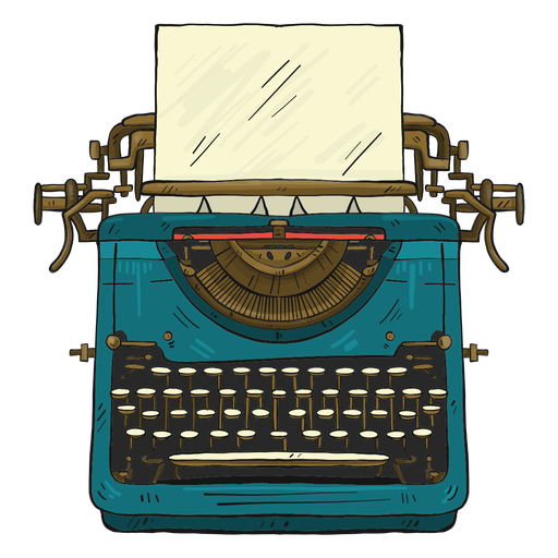 Ilustração de digitação do botão de papel da máquina de escrever Desenho PNG