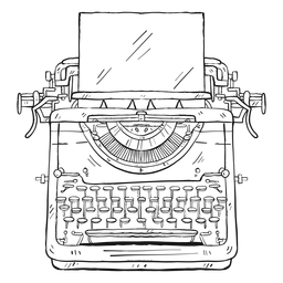Traço de digitação do botão de papel de máquina de escrever Transparent PNG