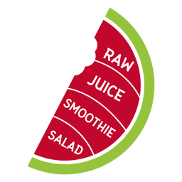 Ensalada de batido de jugo crudo de sandía plana Diseño PNG