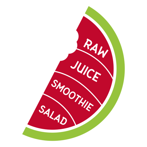 Watermelon raw juice smoothie salad flat PNG Design