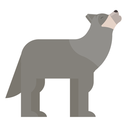 Lobo uivo de predador cauda plana arredondada geométrica Desenho PNG
