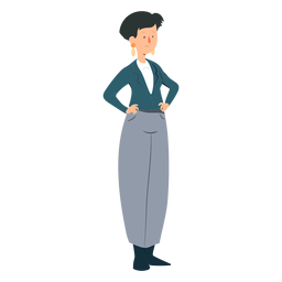Chaqueta mujer pantalón orejera plana Diseño PNG