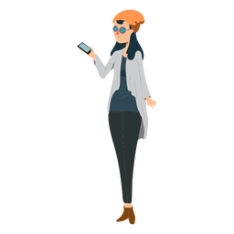 Carácter de mujer hipster Diseño PNG