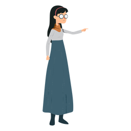 Falda mujer cuello polo gafas planas Diseño PNG