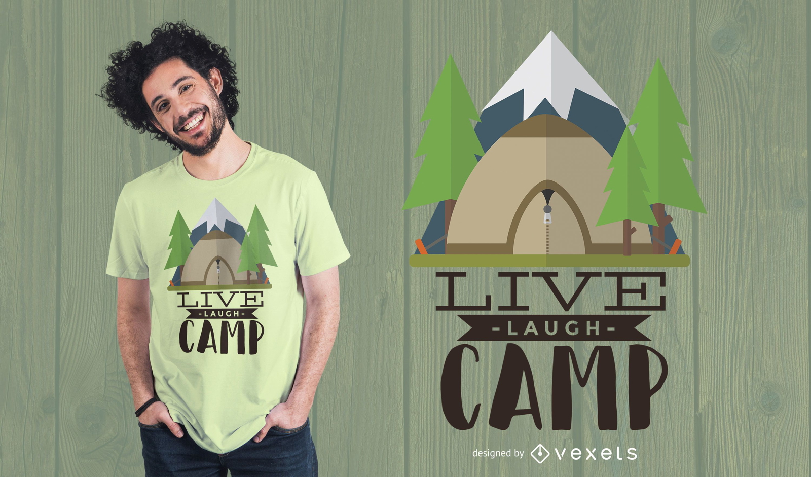 Design de camisetas Live Laugh Camp