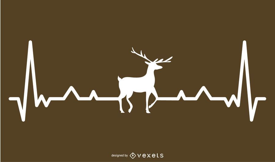 Deer with Heartbeat Line Design Deer with Heartbeat Line Design