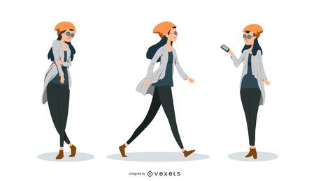 Conjunto de vectores de mujer inconformista Conjunto de vectores de mujer inconformista